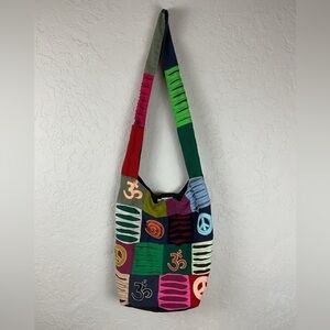 Tribe Azure Cotton Hobo Shoulder Crossbody Bag Razor Cut